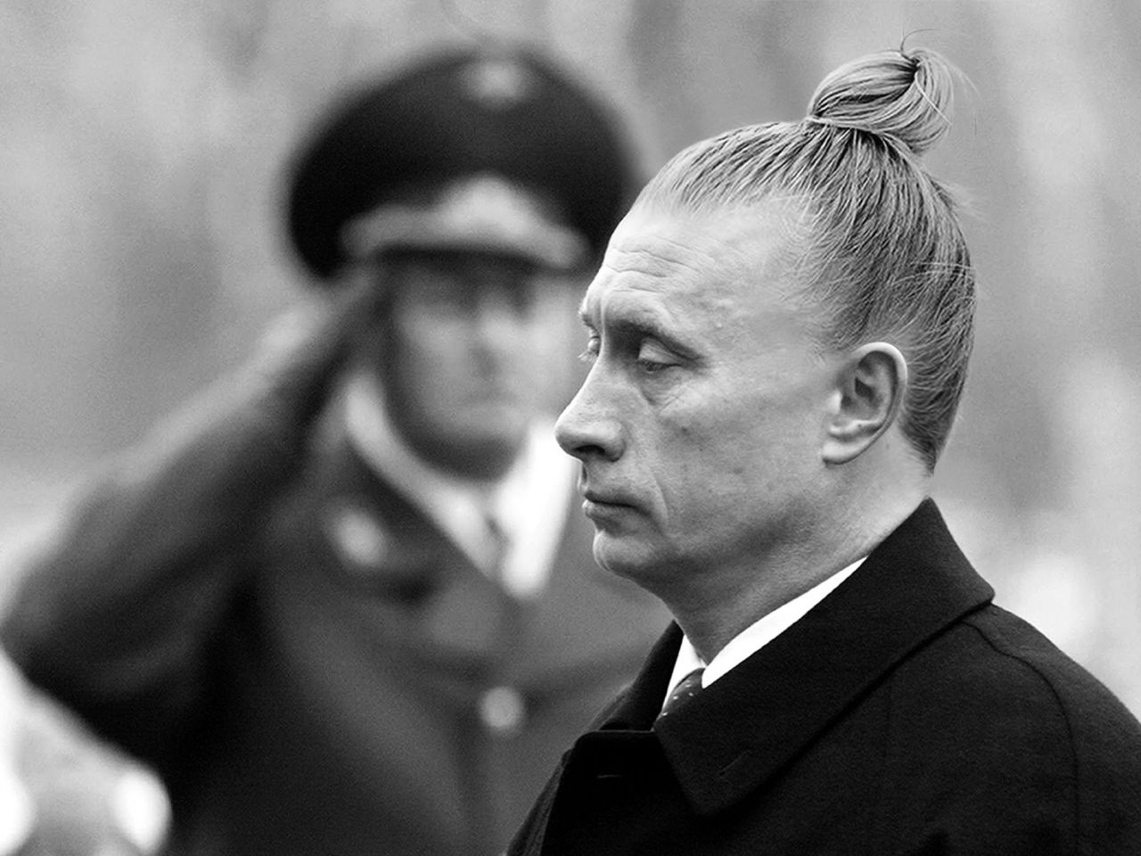 tastefullyoffensive:  World Leaders with Man Buns (photos via DesignCrowd)Related: Men