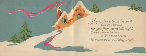 Christmas Card interior, 1920s. 