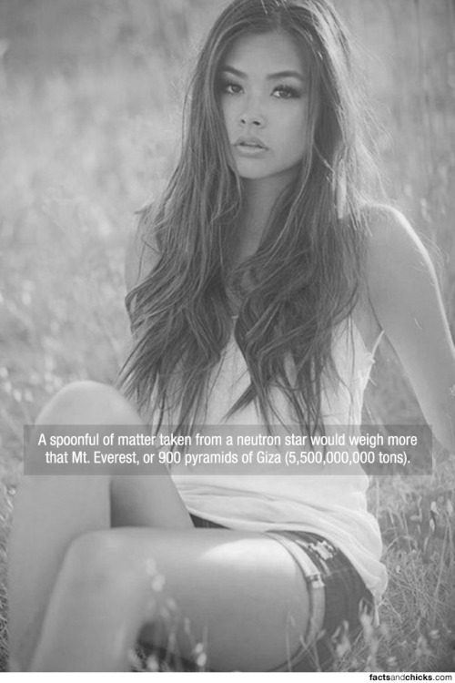 factsandchicks:A spoonful of matter taken from a neutron star would weigh more that Mt. Everest, or 