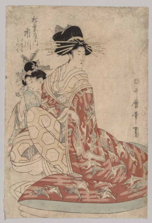 cma-japanese-art: Woman of the Yoshiwara with Girl, Kitagawa Utamaro, 1753, Cleveland Museum of Art: