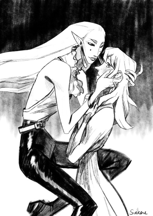 The Lady and Jeanne in a Fae and Changeling becomes a vampire AUCommissions infoInstagram Twitter