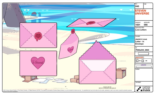 stevencrewniverse:  A selection of Characters and Props from the Steven Universe episode: Love Letters Art Direction: Jasmin Lai Lead Character Designer: Danny Hynes Character Designer: Colin Howard Prop Designer: Angie Wang Color: Efrain Farias, Hans