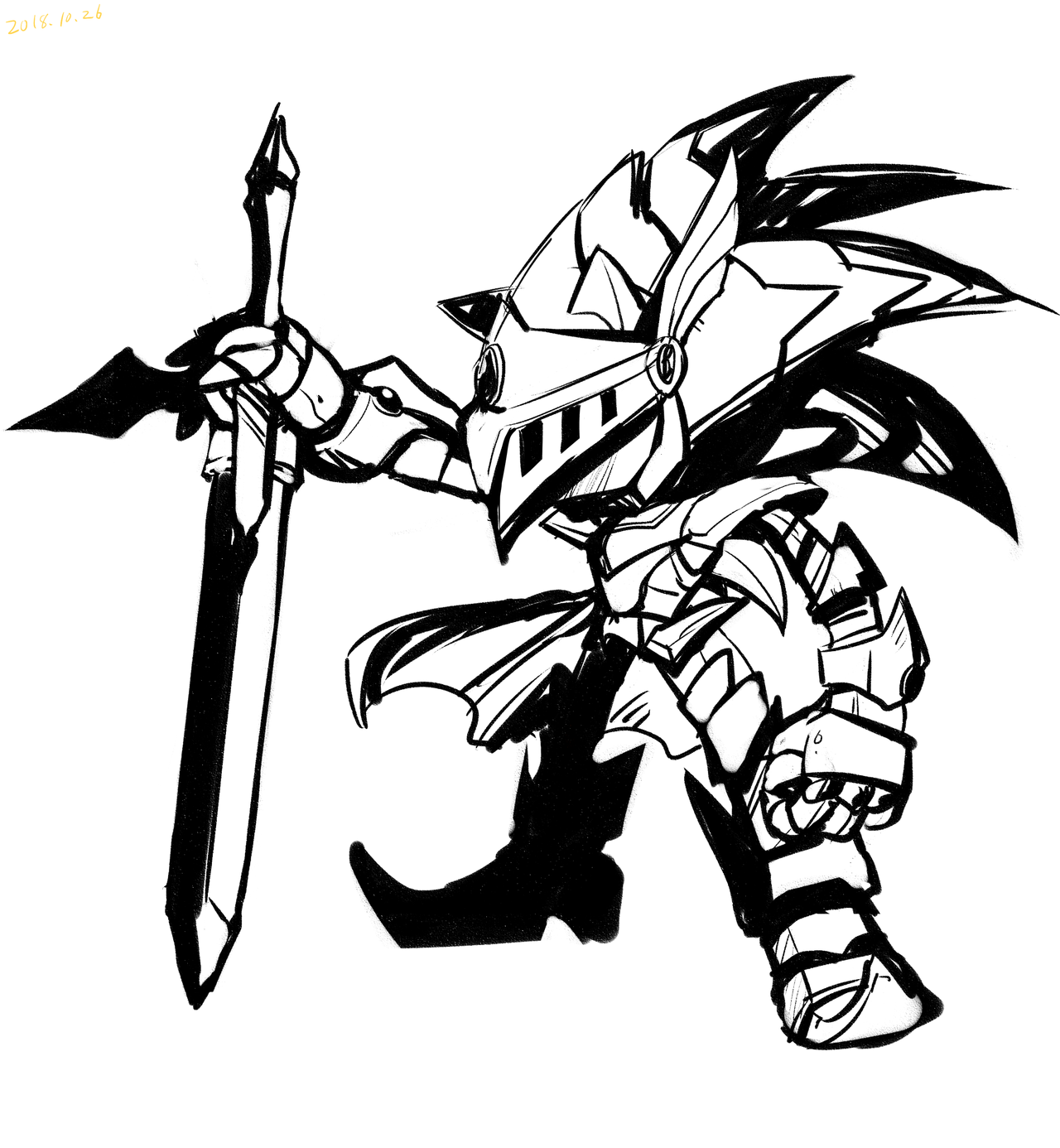 sagegege:    Knight of The Wind聴いてたら描きたくなっちゃったエクスカリバーソニック。