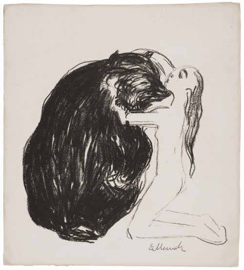 grupaok:Edvard Munch, The Woman and the Bear, 1908-09. From Edward Gorey’s bequest to the Wadsworth 