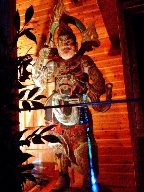 Ruined temple. But still alive as Shinto shrine.  These Buddhist statues are made in 14th century. K