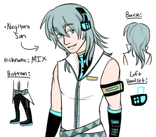 HERE HE IS ahah if miku and luka had a son this is my design of how he might look like uwu I MIGHT CHANGE A TON OF THINGS LATER but for now this is it ((nicknaming him MIX because i don’t have an actual name for him yet))