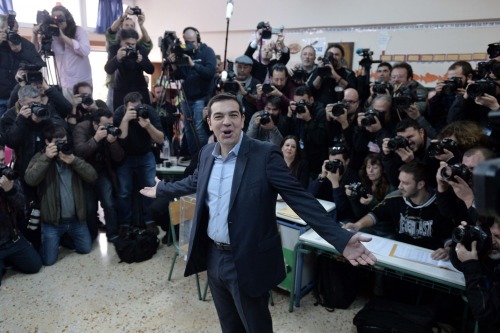 Louisa Gouliamaki/AFP/Getty Images Alexis Tsipras, the leader of the anti-austerity Syriza party, po