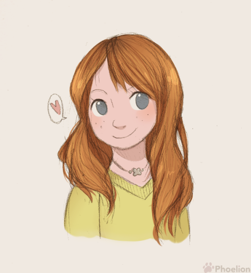 phoelion: A lil doodle of myself with the hair I want to have. Someday I’ll have bangs again ;