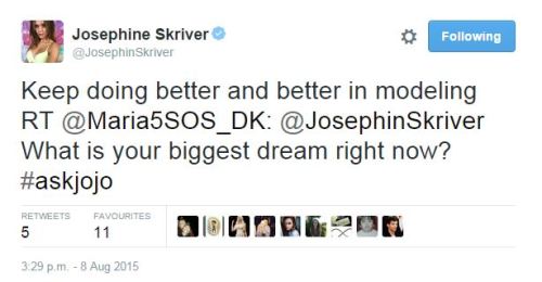 Biggest dream right now: Keep doing better and better in modeling.