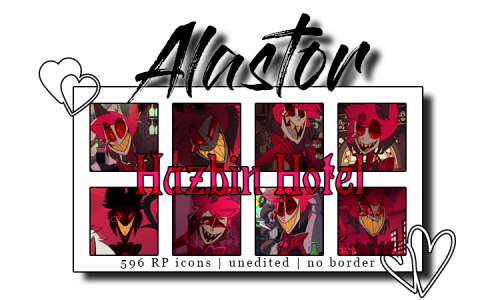 gladlyrphelper:⌠ 596 RP icons ⌡ - Alastor of Hazbin HotelCharacter: Alastor the Radio Demon Fand
