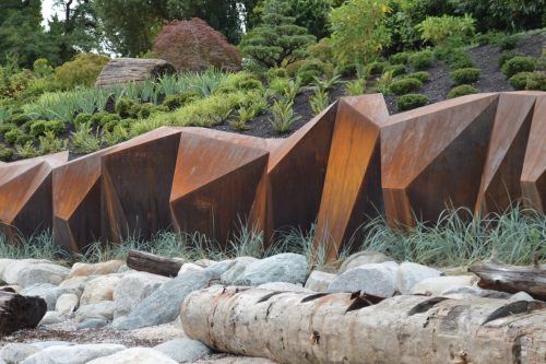 A new seawall along the English Bay coastline in Vancouver, BC, designed as an alternative to a pure