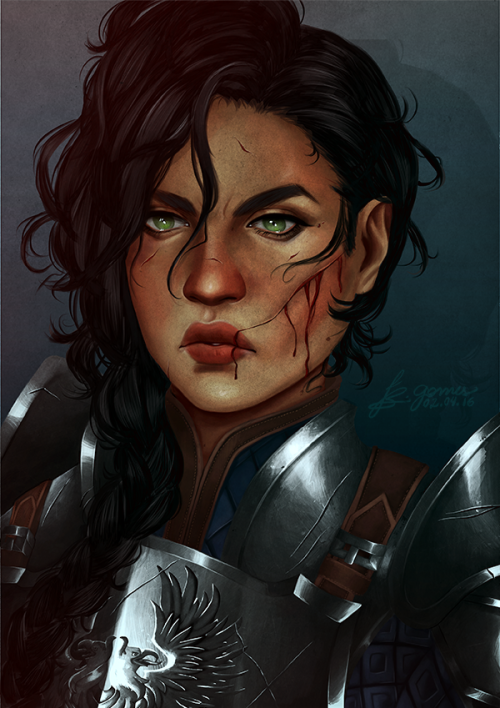 ib-gomes:@grrowlithe commissioned her stunning Cousland finishing a fight with some poor soul! It wa