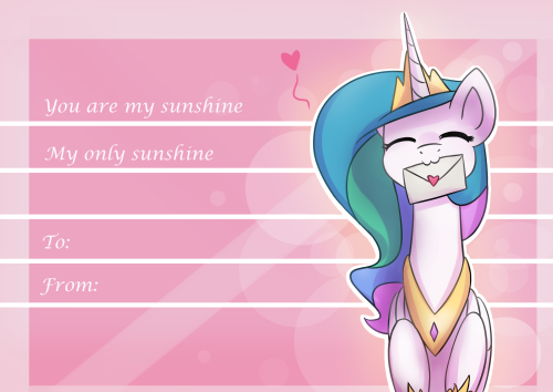 asksunshineandmoonbeams:The princesses wish you a Happy Valentines Day! Now get out there and make your special somepony feel even more special haha.