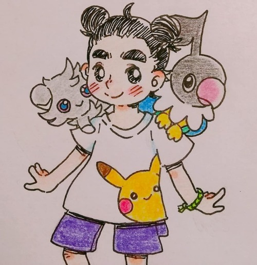 Fa as a child in an ideal Pokémon World (yesterday I found out that my hair is long enough to make 2