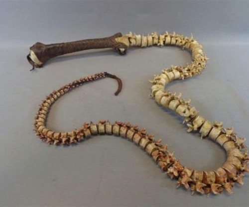 bureau-of-chicanery-play:  ficticiousdelicious:  sixpenceee: A whip made from two real human spines 