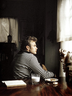 babeimgonnaleaveu:  James Dean photographed by Sanford Roth, 1955. 