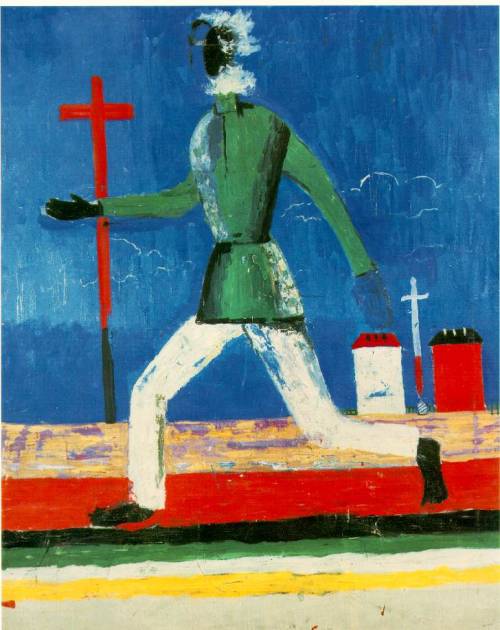 artist-malevich: The Running Man, 1933, Kazimir Malevich Medium: oil,canvas