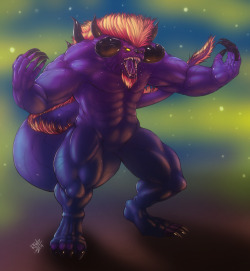 Rbg-Sfw:  Finished My Piece For The Final Fantasy Art Collab! Ffx Behemoth! White