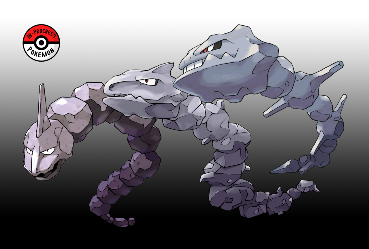 In-Progress Pokemon Evolutions — #095.5 - Onix are excellent burrowers,  capable of