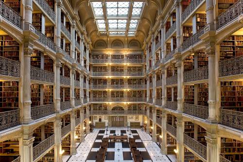 George Peabody Library in Baltimore, Maryland, USA. Completed in 1878. 