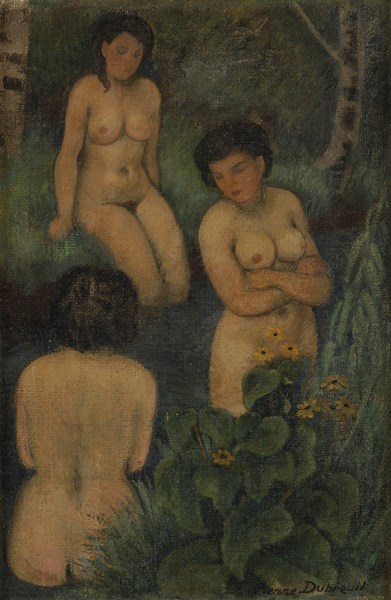 Pierre Dubreuil (French, 1891 - 1970)Baigneuses dans la forêt