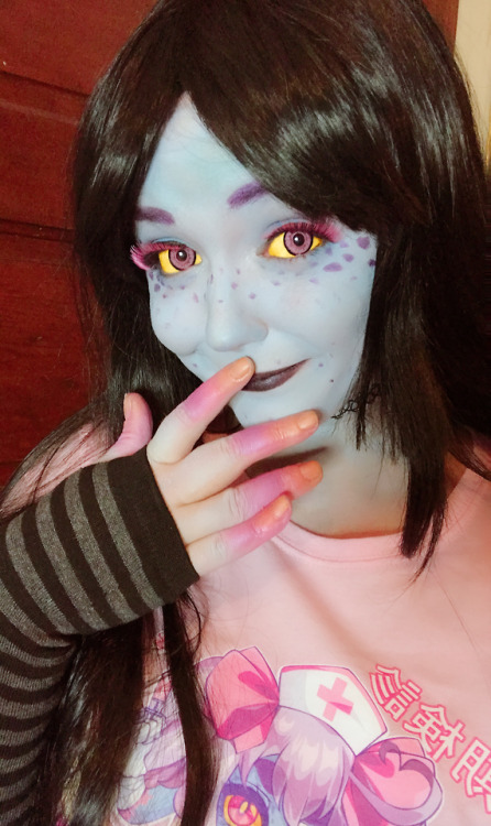  So this is what I did last night! I did a makeup test for @slugbox / @slugboxcreatureart‘s Cteno an