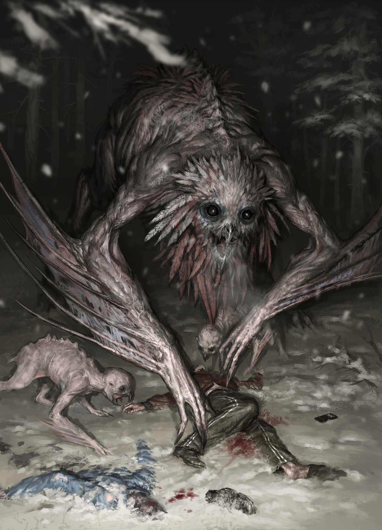 Forgotten days encased in bone and meat — Forest-Monsters by Denis Zhbankov