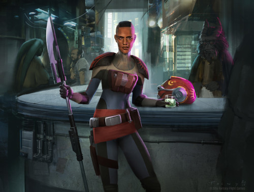 superheroesincolor: Ketsu OnyobyAurore Folny“Ketsu Onyo was a human female Mandalorian from Shuk