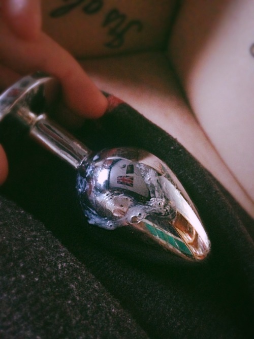 hopeless37:  Decided my plug deserves all three of my holes. 😘💜💎