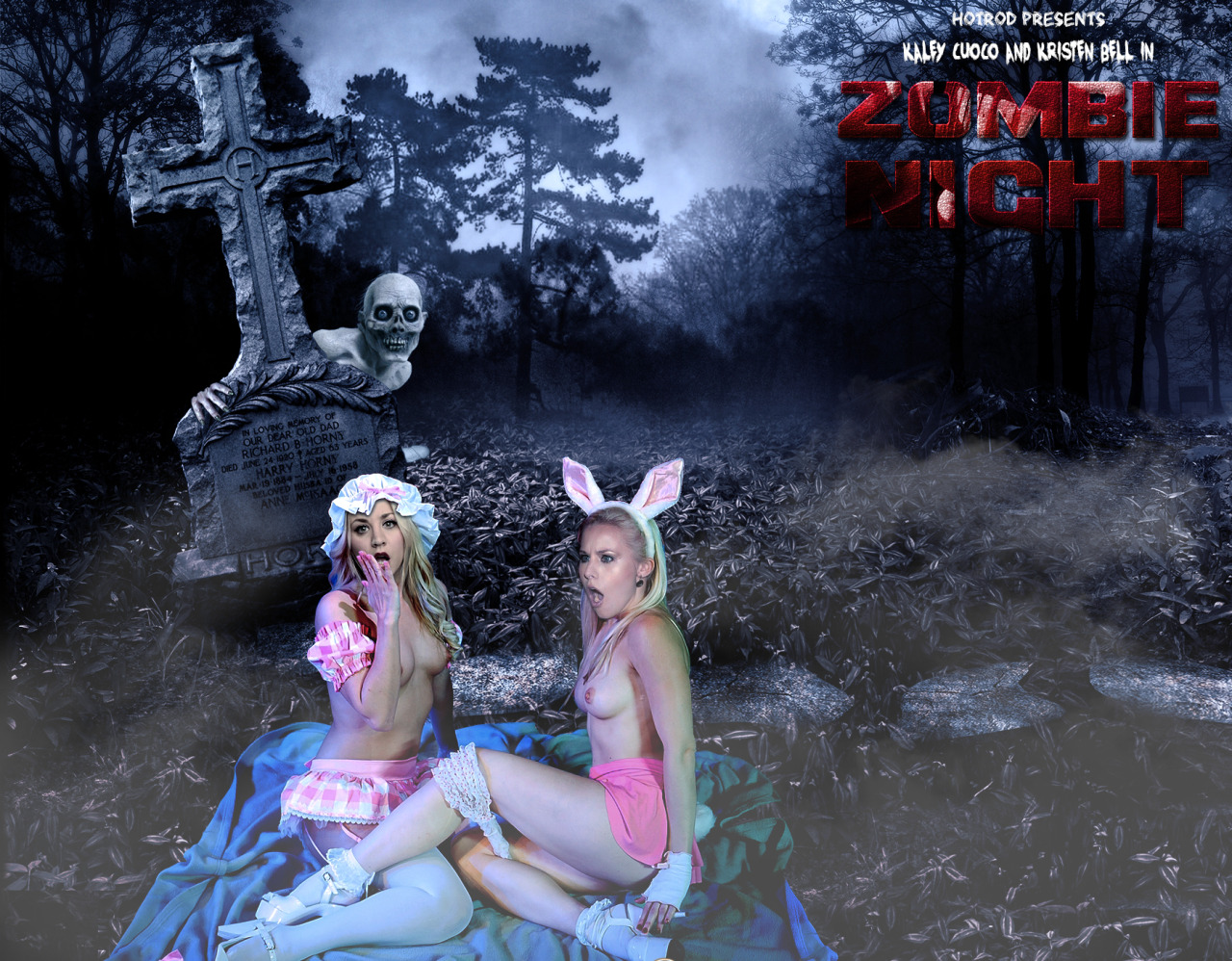 scottssfakes:  Kaley Cuoco and Kristen Bell in costume having a picnic and being