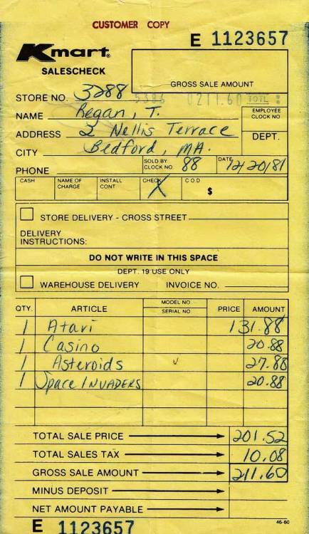 How much did an Atari 2600 Cost in 1981?