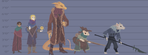 I redrew the rest of the party now that they’re level 14.  Merle the human rogue got some fancier du