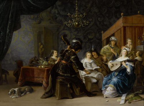 &ldquo;Musicians with the allegory of the five senses&rdquo; Anthonie Palamedesz, 1649