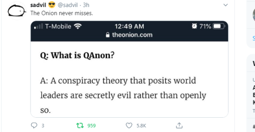 Thing is: Qanon are (kind of) on the right track: A bunch of evil billionaires are basically control