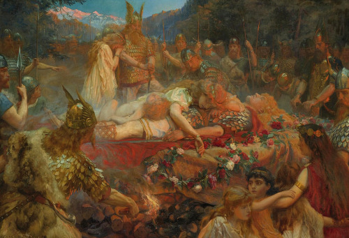 la-catharsis:Charles Ernest Butler - Death of a viking warrior (1909)