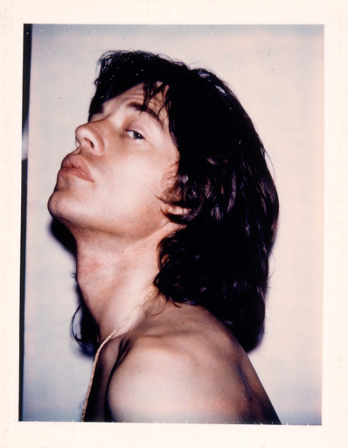 phoenixxrae:Mick Jagger Polaroid Portrait by Andy Warhol - 1975