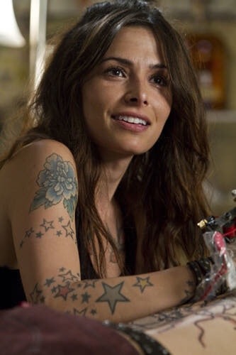 10tripledeuce:  Sarah shahi leaked photos from set of her latest movie complete with temp.  tattoos, showing her glorious body in various magnificent poses.