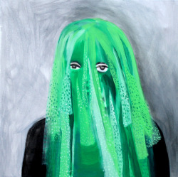 red-lipstick:  Hanna Ilczyszyn (Polish, Brussels, Belgium) - Green Veil, 2013     Paintings: Acrylics on Canvas 