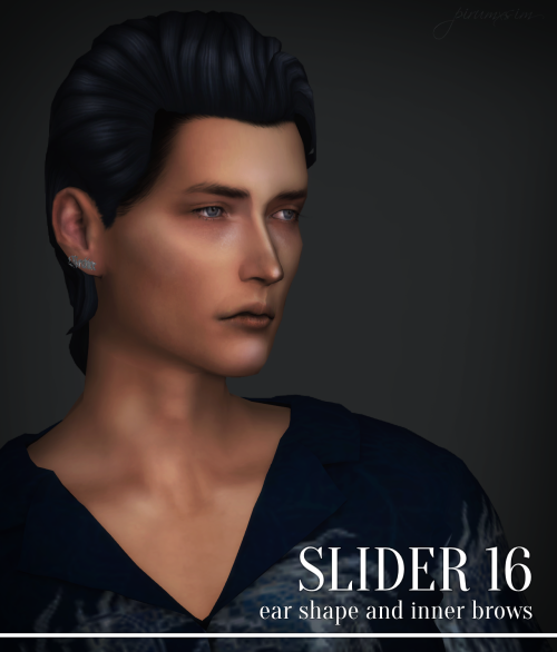 Slider 16Better ear shape and inner eyebrow angle- Control available on ear bottom(detail mode)- Tee