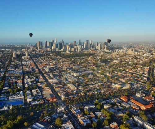 Floating towards Melbourne at sunrise. Lovely.