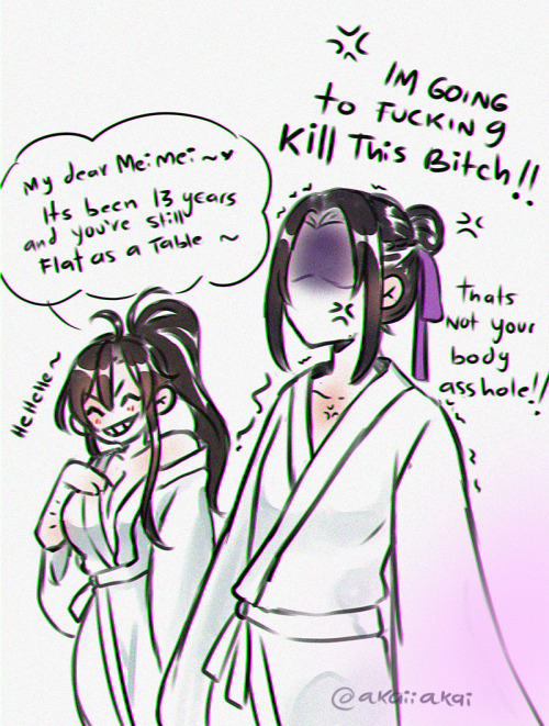 Something random but my take on fem Wei Ying (+ Jiang Cheng lmao)twitter: ✿  / ✿ .Please don’t tag m