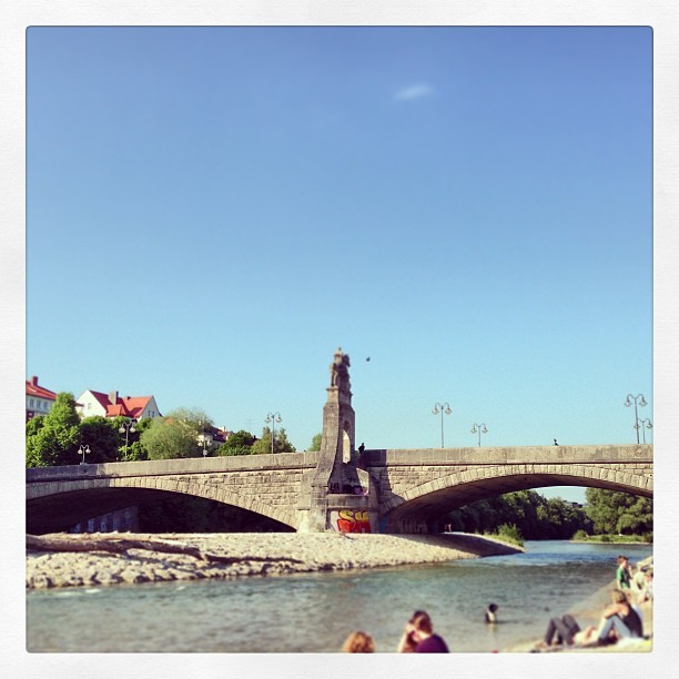 #Sonne #Munich #Isar #Augustiner (hier: Wittelsbacherbrücke)
