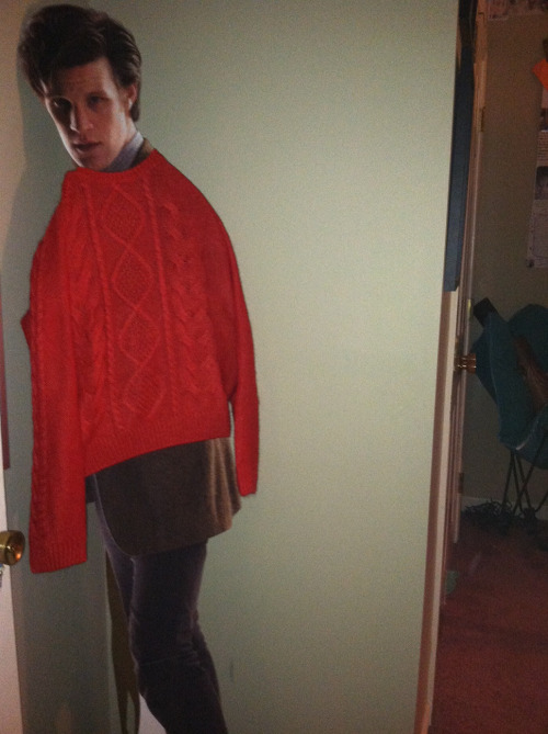 aweepingangel:  Matt modelling my new sweater