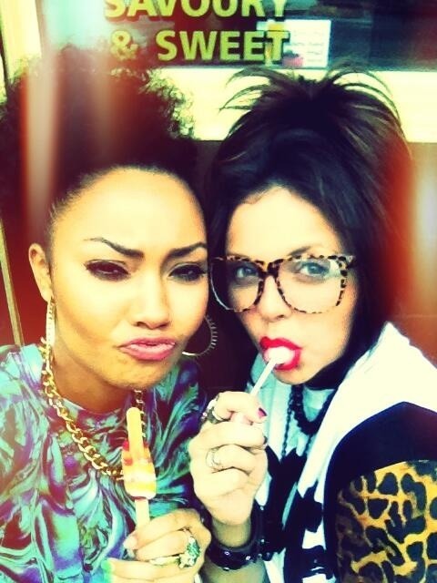 myidolsaremyheroes:Leigh-Anne and Jesy today. 24-06-13