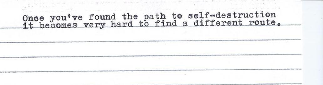 home-withbrokenhearts:  3/365 - Self Destruction 