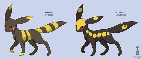 fallenzephyrart:Some slightly different Pokemon variations! Rather than having wildly differing an