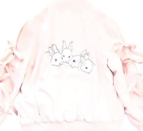 ♡ Adorable Ribbon Bunny Baseball Jacket - Buy Here  ♡Discount Code: honey (10% off your purchase!!)P
