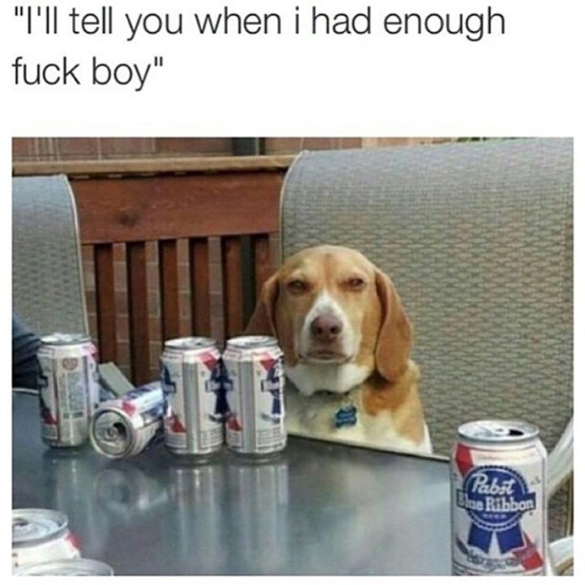 tipsybartender:  Give him another beer. Unless he’s taking a dump on the carpet,