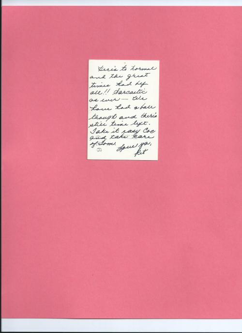 &ldquo;Here&rsquo;s to normal and the great time had by all!! Sarcastic as ever- We have had