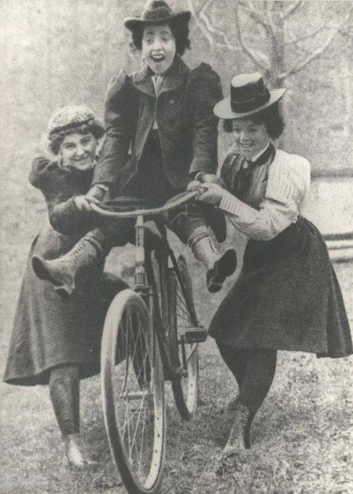Learning to ride a bicycle, circa 1895 by